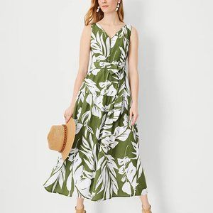NEW Ann Taylor Palm Belted Flare Dress